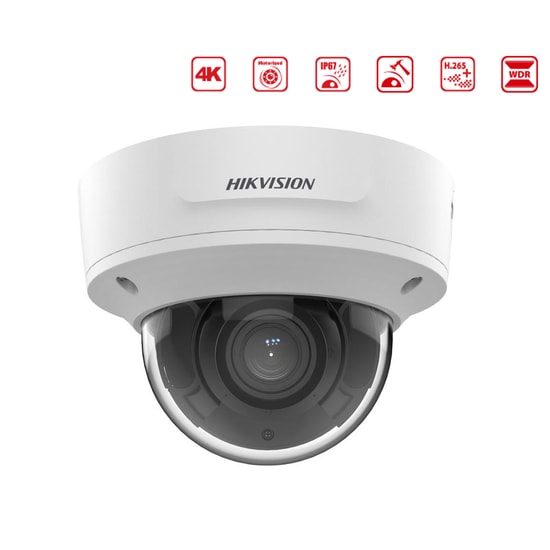 Hikvision DS-2CD3786G2T-IZS 8MP IP Dome Kamera - 7-35mm Motorize Varifokal Lens, AcuSense, 4K, DarkFighter, POE
