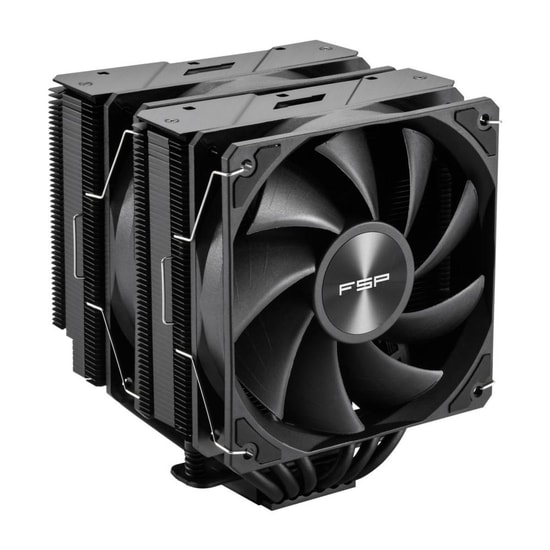 FSP MP7-B-SIYAH Kule Tipi İşlemci Soğutucu - 2x120mm Fan, 6 Isı Borusu, 76 CFM, ARGB, Intel ve AMD Uyumlu