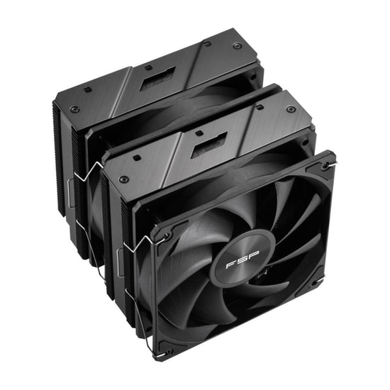 FSP MP7-B-SIYAH Kule Tipi İşlemci Soğutucu - 2x120mm Fan, 6 Isı Borusu, 76 CFM, ARGB, Intel ve AMD Uyumlu