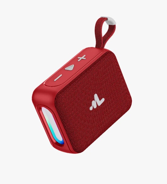 LinkTech Q220 Mini RhythmGlow LED Işıklı TWS Kırmızı Bluetooth Hoparlör - 8W Ses, 800mAh Batarya, SD Kart, USB, BT 5.4