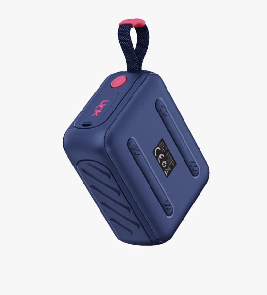 LinkTech Q220 Mini RhythmGlow LED Işıklı TWS Mavi Bluetooth Hoparlör - 8W Ses, 800mAh Batarya, SD Kart, USB, BT 5.4