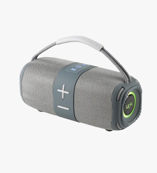 LinkTech Q224 RhythmGlow RGB Işıklı Taşınabilir Gri TWS Bluetooth Hopalör - 2x8W Ses, 1500mAh Pil, SD Kart, USB, AUX