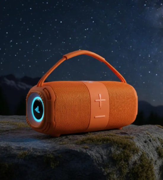 LinkTech Q224 RhythmGlow RGB Işıklı Taşınabilir Kırmızı TWS Bluetooth Hopalör - 2x8W Ses, 1500mAh Pil, SD Kart, USB, AUX