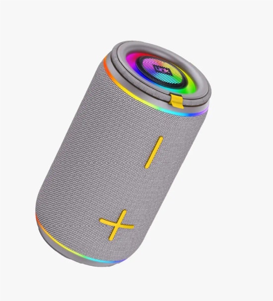 LinkTech Q225 Ritim Işıklı BT V6.0 Gri TWS Kablosuz Hoparlör - 2x10W Ses, 3000 mAh Pil, IPX4, SD Kart, USB, AUX, BT v6