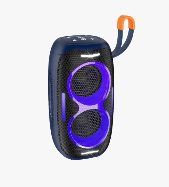 LinkTech R117 RGB Işıklı IPX5 Sertifikalı Taşınabilir Gri Bluetooth Hoparlör - BT v5.4, 3600mAh Pil, 52mm Sürücü, IPX5