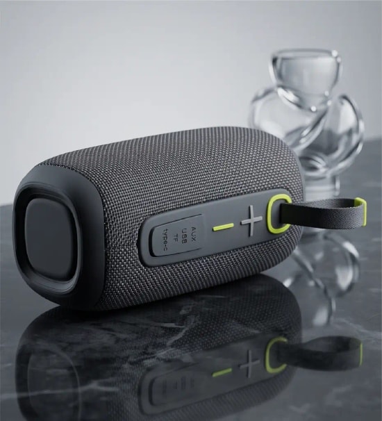 LinkTech R118 LED Işık Efektli IPX5 Sertifikalı Mavi Bluetooth Hoparlör - IPX5, BT v5.4, 3600 mAh Batarya, 57mm Sürücü