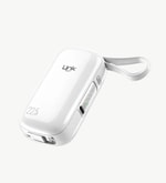 LinkTech MP11 Mini Type-C ve Lightning Şarj Kablolu 22.5W 9600mAh Beyaz Hızlı Powerbank - Dijital Ekran, Kompakt Boyut