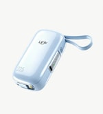 LinkTech MP11 Mini Type-C ve Lightning Şarj Kablolu 22.5W 9600mAh Mavi Hızlı Powerbank - Dijital Ekran, Kompakt Boyut