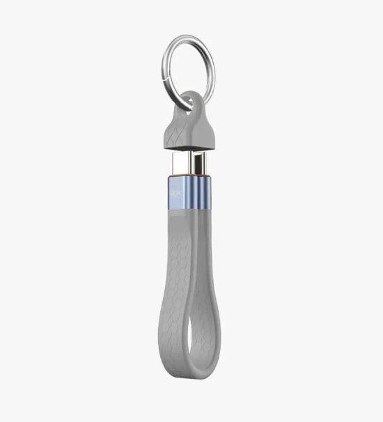 LinkTech K623 Ultra Hızlı USB 4.0 USB-C To USB-C 240W Gri Anahtarlık Şarj Kablosu - 6A, 240W Güç, 13.2cm Kablo