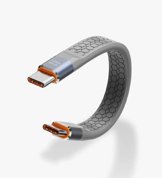 LinkTech K623 Ultra Hızlı USB 4.0 USB-C To USB-C 240W Gri Anahtarlık Şarj Kablosu - 6A, 240W Güç, 13.2cm Kablo