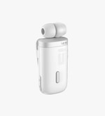 LinkTech V84 Mini Titreşimli Makaralı Beyaz Mono Bluetooth Kulaklık - BT 5.4, 100mAh Pil, USB Tip-C Şarj, 10m Menzil