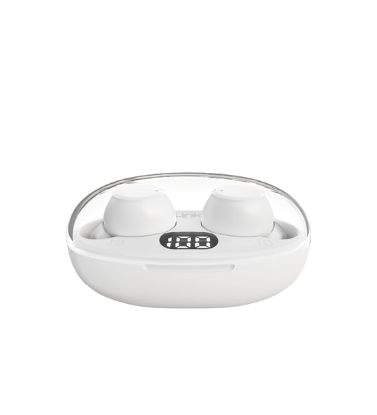 LinkTech DOT1 Eco Bluetooth Beyaz TWS Kulaklık - Şeffaf Kapak, 300 mAh Batarya, USB Tip-C Şarj, JL6973 D4 Çip