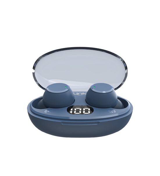 LinkTech DOT1 Eco Bluetooth Mavi TWS Kulaklık - Şeffaf Kapak, 300 mAh Batarya, USB Tip-C Şarj, JL6973 D4 Çip