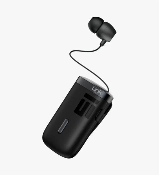 LinkTech V84 Mini Titreşimli Makaralı Siyah Mono Bluetooth Kulaklık - BT 5.4, 100mAh Pil, USB Tip-C Şarj, 10m Menzil