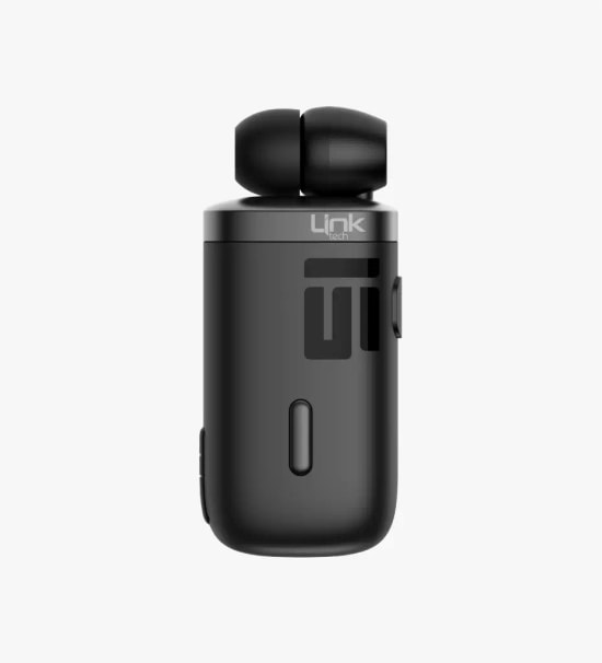 LinkTech V84 Mini Titreşimli Makaralı Siyah Mono Bluetooth Kulaklık - BT 5.4, 100mAh Pil, USB Tip-C Şarj, 10m Menzil