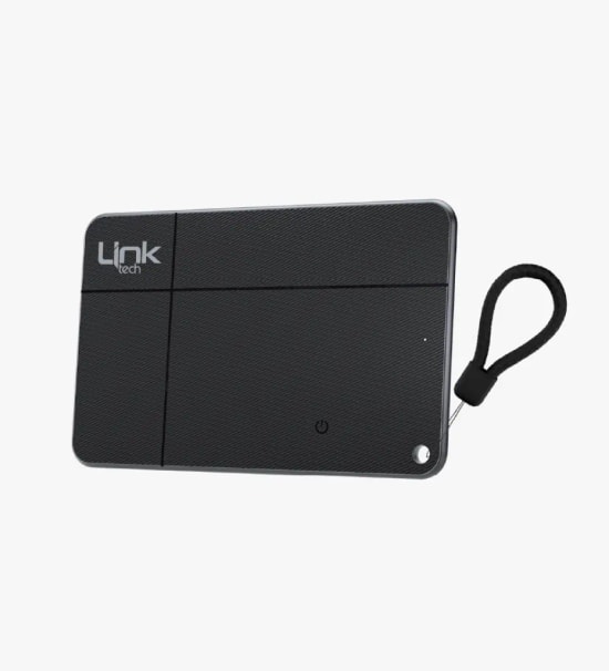 LinkTech G103 2si 1 Arada Takip Özellikli Kayıp Önleyici Siyah Dijital Kartvizit - Kablosuz Şarj, IP67, GPS, NFC, 100mAh