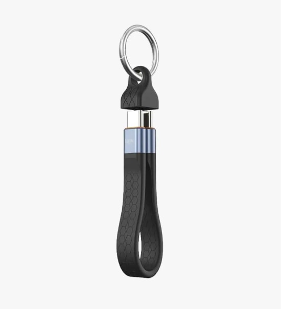 LinkTech K623 Ultra Hızlı USB 4.0 USB-C To USB-C 240W Siyah Anahtarlık Şarj Kablosu - 6A, 240W Güç, 13.2cm Kablo