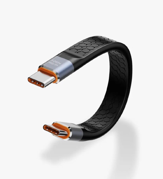 LinkTech K623 Ultra Hızlı USB 4.0 USB-C To USB-C 240W Siyah Anahtarlık Şarj Kablosu - 6A, 240W Güç, 13.2cm Kablo
