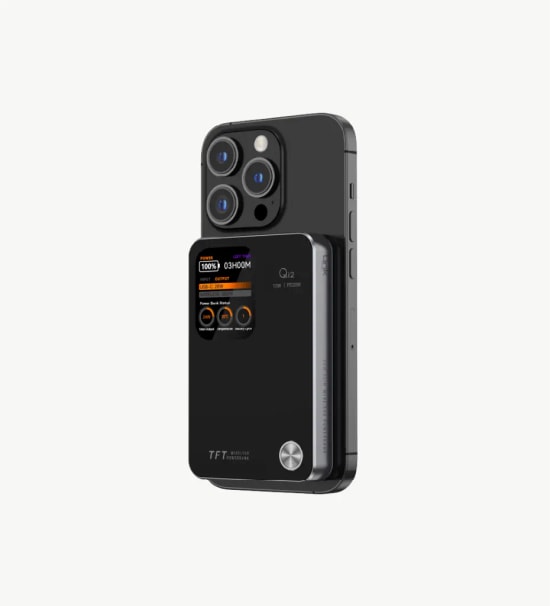 LinkTech WP21 4ü 1 Arada TFT Ekranlı 20W 10000mAh 15W Kablosuz Akıllı Saat Şarjlı Siyah Powerbank - NTC Isı Kontrolü