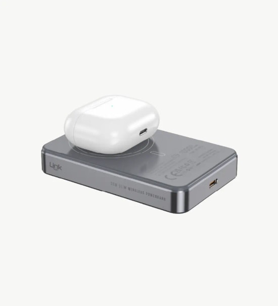 LinkTech WP21 4ü 1 Arada TFT Ekranlı 20W 10000mAh 15W Kablosuz Akıllı Saat Şarjlı Siyah Powerbank - NTC Isı Kontrolü