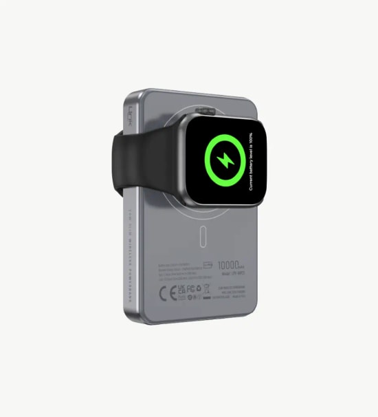 LinkTech WP21 4ü 1 Arada TFT Ekranlı 20W 10000mAh 15W Kablosuz Akıllı Saat Şarjlı Siyah Powerbank - NTC Isı Kontrolü