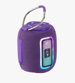 LinkTech Q226 Ritim LED Işıklı 10W TWS Mor Bluetooth Hoparlör - 2400mAh Batarya, IPX5, SD Kart, USB, AUX, 10m Menzil