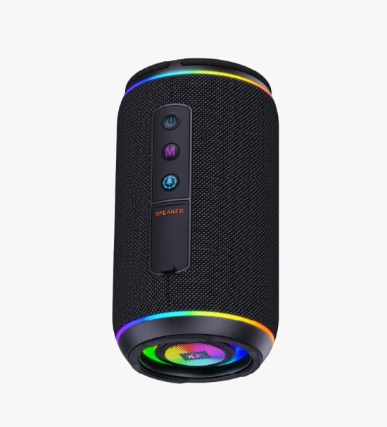 LinkTech Q225 Ritim Işıklı BT V6.0 Siyah TWS Kablosuz Hoparlör - 2x10W Ses, 3000 mAh Pil, IPX4, SD Kart, USB, AUX, BT v6
