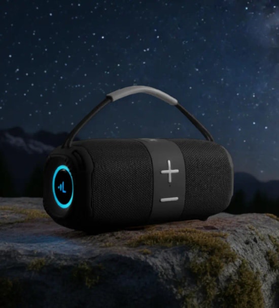 LinkTech Q224 RhythmGlow RGB Işıklı Taşınabilir Siyah TWS Bluetooth Hopalör - 2x8W Ses, 1500mAh Pil, SD Kart, USB, AUX