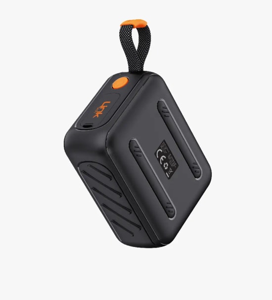 LinkTech Q220 Mini RhythmGlow LED Işıklı TWS Siyah Bluetooth Hoparlör - 8W Ses, 800mAh Batarya, SD Kart, USB, BT 5.4