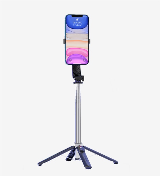 LinkTech H876 Premium Mini 4ü 1 Arada Saplı Telefon Tutacağı - Stand, Tripod, Ayarlanabilir Başlık, 360 Dönebilir