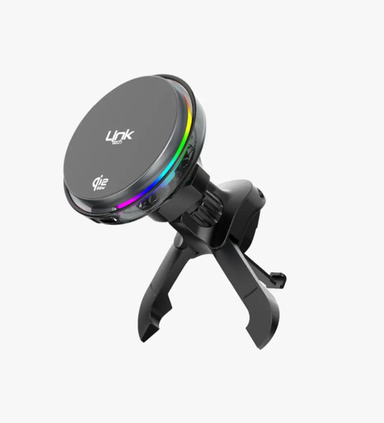 LinkTech W752 Premium 25W Hızlı Kablosuz Şarjlı Soğutuculu Araç Şarj Cihazı - Dahili Fan, Qi2, RGB, 1m Type-C Kablo
