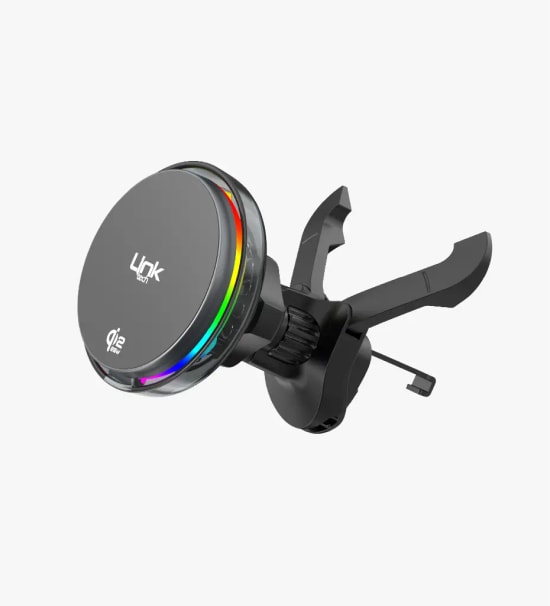 LinkTech W752 Premium 25W Hızlı Kablosuz Şarjlı Soğutuculu Araç Şarj Cihazı - Dahili Fan, Qi2, RGB, 1m Type-C Kablo