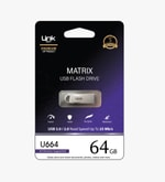 LinkTech Premium Matrix LUF-U664 Metal 64GB USB 3.0 Flash Bellek - 25 Mb/s Okuma, Geniş Uyumluluk, Metal Dayanıklı Gövde