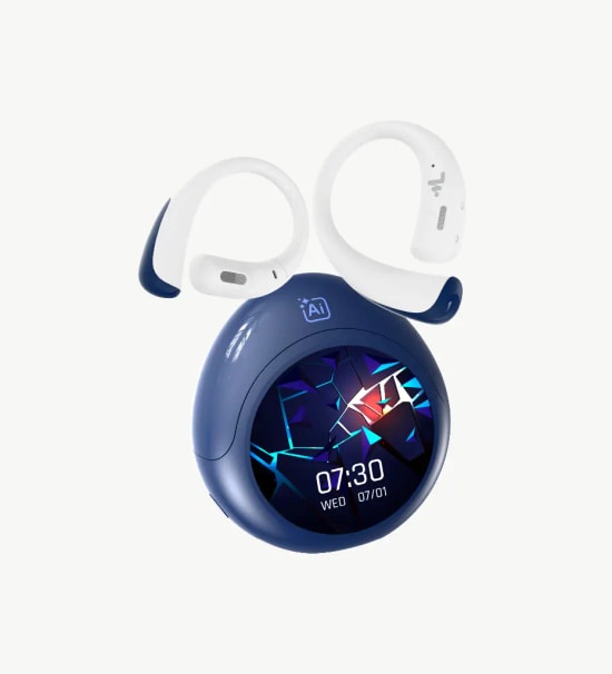 LinkTech X167 Premium Yapay Zeka Destekli TFT Dokunmatik Ekranlı Mavi Bluetooth Kulaklık - 165 Dil Çeviri, BT V5.4