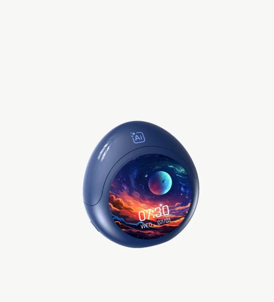 LinkTech X167 Premium Yapay Zeka Destekli TFT Dokunmatik Ekranlı Mavi Bluetooth Kulaklık - 165 Dil Çeviri, BT V5.4