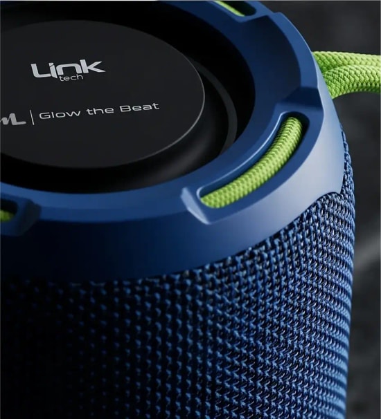 LinkTech Q217 Led Aydınlatmalı IPX5 TWS Taşınabilir Mavi Bluetooth Hoparlör.- 10W, 1200 mAh Batarya, SD, USB, Radyo