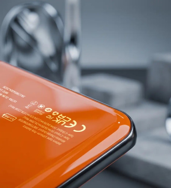 LinkTech WS40 Süper İnce 20W 5000mAh PD 15W Turuncu Kablosuz Powerbank - 7.2mm Kalınlık, Dijital Ekran, Type C Bağlantı