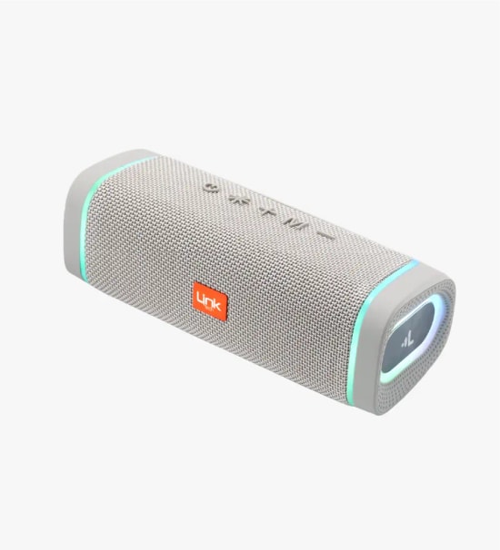 LinkTech Q223 RhythmGlow Gri TWS Bluetooth Hoparlör - 2x5W TWS Ses, 1200 mAh Batarya, SD Kart, USB, AUX, BT v5.3