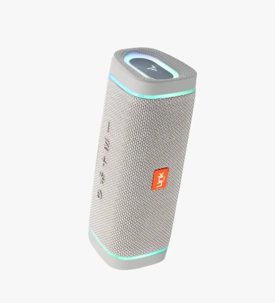 LinkTech Q223 RhythmGlow Gri TWS Bluetooth Hoparlör - 2x5W TWS Ses, 1200 mAh Batarya, SD Kart, USB, AUX, BT v5.3