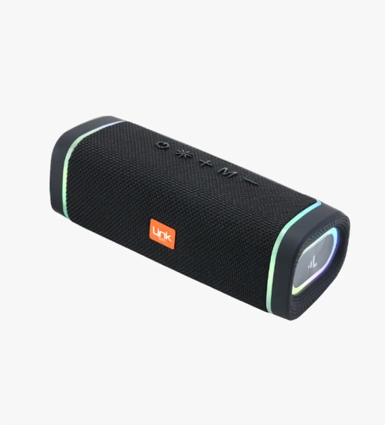 LinkTech Q223 RhythmGlow Siyah TWS Bluetooth Hoparlör - 2x5W TWS Ses, 1200 mAh Batarya, SD Kart, USB, AUX, BT v5.3