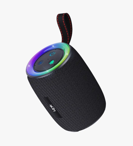 LinkTech Q221 RhythmGlow Siyah TWS LED Işıklı Bluetooth Hoparlör - 8W TWS Ses, 1200 mAh Batarya, USB, TF kart, AUX