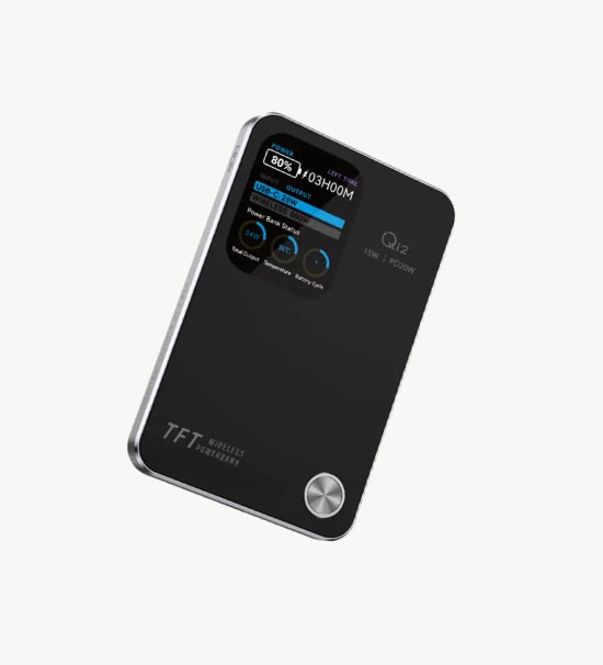 LinkTech WP19 4ü 1 Arada TFT Ekranlı 5000mAh 15W Kablosuz Akıllı Saat Şarjlı Siyah Powerbank - Akıllı TFT, İnce Tasarım