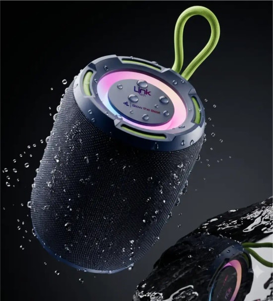 LinkTech Q217 Led Aydınlatmalı IPX5 TWS Taşınabilir Siyah Bluetooth Hoparlör.- 10W, 1200 mAh Batarya, SD, USB, Radyo