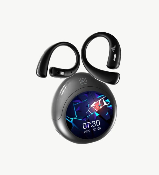 LinkTech X167 Premium Yapay Zeka Destekli TFT Dokunmatik Ekranlı Siyah Bluetooth Kulaklık - 165 Dil Çeviri, BT V5.4