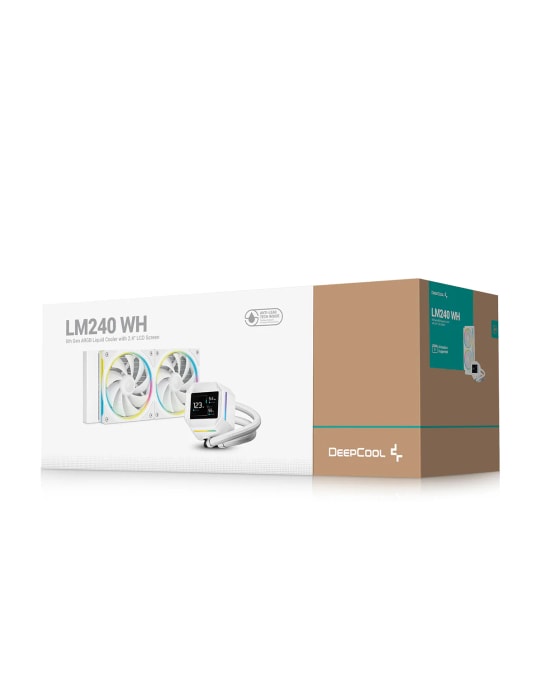 DeepCool LM240-WH Beyaz RGB 240mm Sıvı Soğutucu - 2x120mm PWM Fan, Intel LGA1700 ve AMD AM5 Uyumlu, 24 Ay Garantili