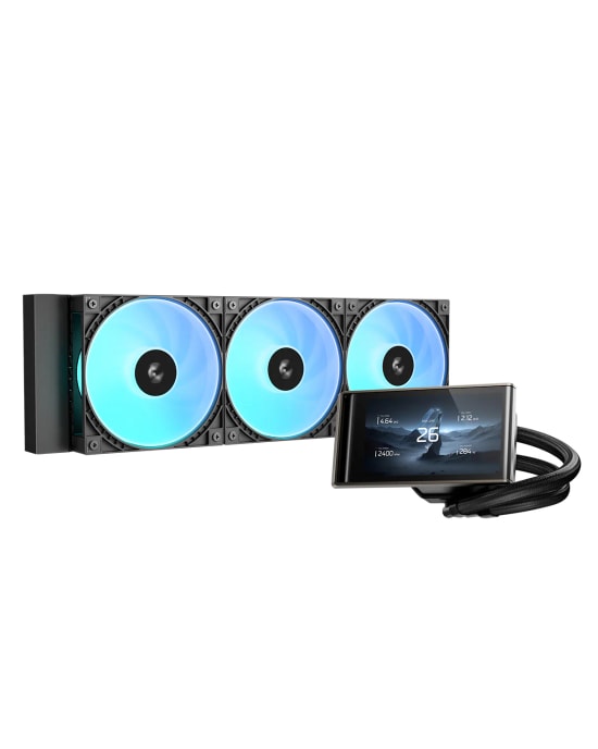 DeepCool LT360-VISION-ARGB Sıvı İşlemci Soğutucu - 360mm Radyatör, LCD Ekran, 3x120mm PWM Fan, Intel-AMD Uyumlu
