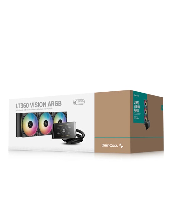 DeepCool LT360-VISION-ARGB Sıvı İşlemci Soğutucu - 360mm Radyatör, LCD Ekran, 3x120mm PWM Fan, Intel-AMD Uyumlu