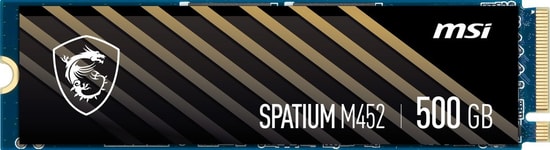 MSI Spatium M452 500GB PCIe 4.0 NVMe M.2 SSD (M452-500GB-3500MB) - 3500MB/s Okuma, 2700MB/s Yazma, 3D NAND SSD Dahili
