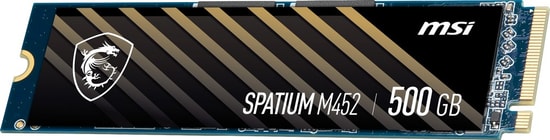 MSI Spatium M452 500GB PCIe 4.0 NVMe M.2 SSD (M452-500GB-3500MB) - 3500MB/s Okuma, 2700MB/s Yazma, 3D NAND SSD Dahili