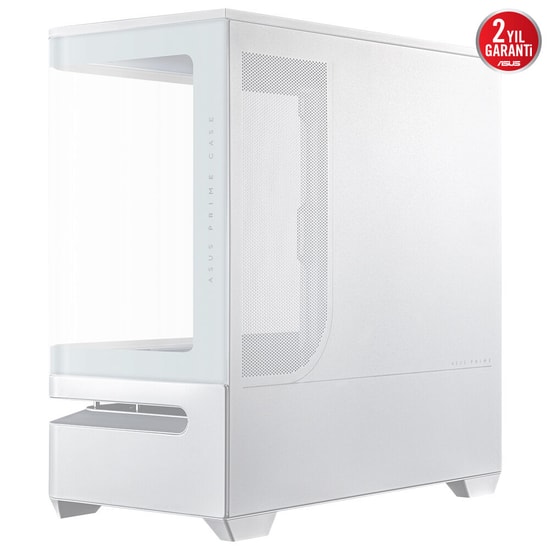 Asus PRIME-AP202-BEYAZ-TG-FANLI mATX Beyaz Kasa - Kavisli Cam, 420mm GPU Desteği, 3x120mm Fan, 360mm Radyatör